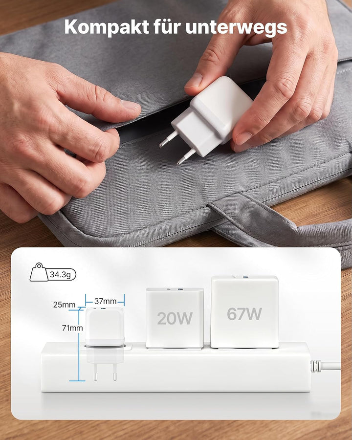 USB C Ladegerät 25W, iPhone Ladegerät für iPhone 17/16/15 Pro Max Plus, 2 Stück Schnellladegerät Meh