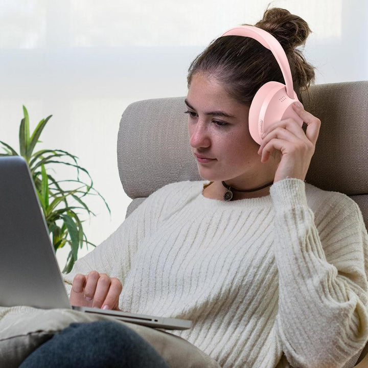 Arbeits Headset Surround Sound mit Noise-Cancelling Rosa, Rosa