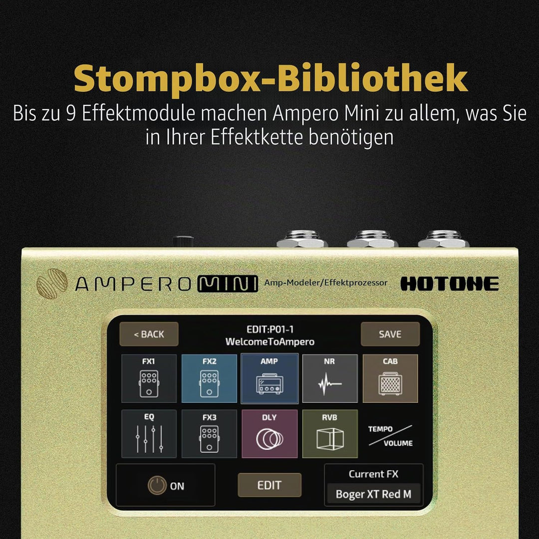 Hotone Gitarre Bass Multi-Effekte Prozessor Touchscreen Gitarre Bass Amp Modellierung IR Cabinets Si