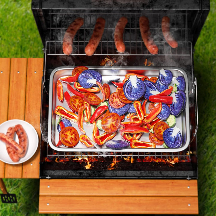 G.a HOMEFAVOR Grillkorb Set, Edelstahl Gemüse, Fleisch Grillschale/Grill Gemüsekorb BBQ Grill-Zubehö