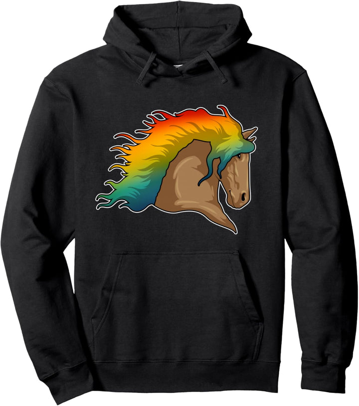 Pferd Regenbogen Pullover Hoodie
