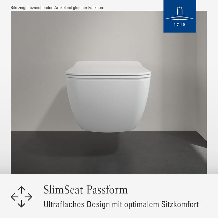 Villeroy &amp; Boch Architectura WC-Sitz SlimSeat, Toilettendeckel mit Absenkautomatik, abnehmbarer Toil