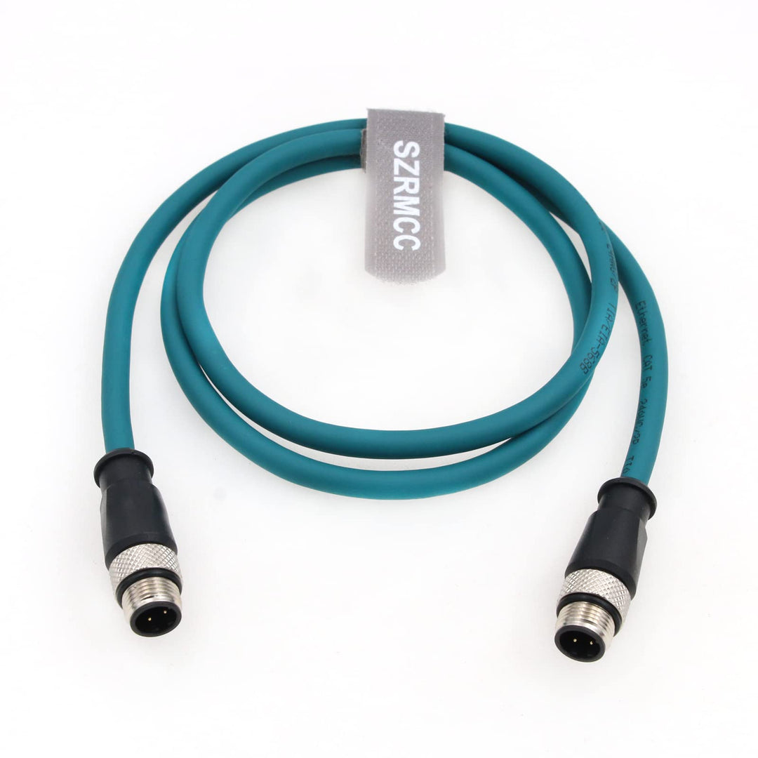 SZRMCC M12 Ethernet Kabel D-Code 4 Pin auf 4 Pin Stecker Cat5e High Flex Wasserdichtes Abgeschirmtes