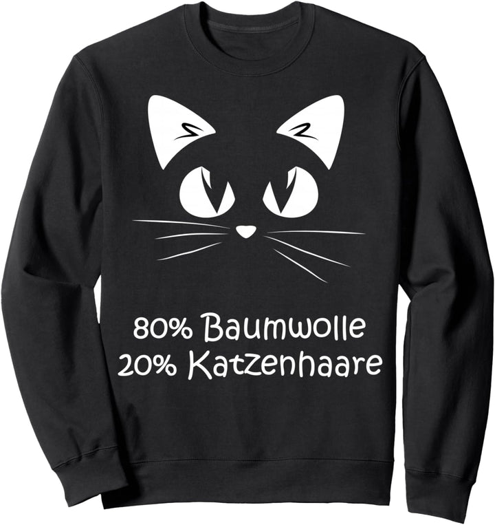 Baumwolle Katzenhaare - Spuren Von Katze - Cat Sprüche Sweatshirt