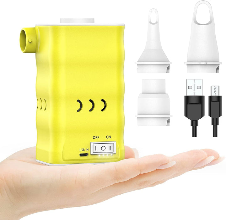 Dr.meter Elektrische Luftpumpe, 6000mAh Wiederaufladbare mini Pumpe mit 3 Luftdüsen Tragbare Luftpum