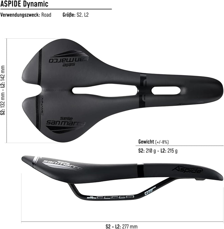 Selle San Marco UNKNOWN Herren Aspide Dynamic Sattel, Black/Black, S