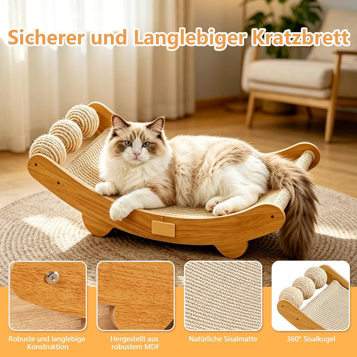 Kottwca Sisal Kratzbrett Katze, 3-IN-1 Kratzpappe für Katzen 64,5 x 31,5 cm