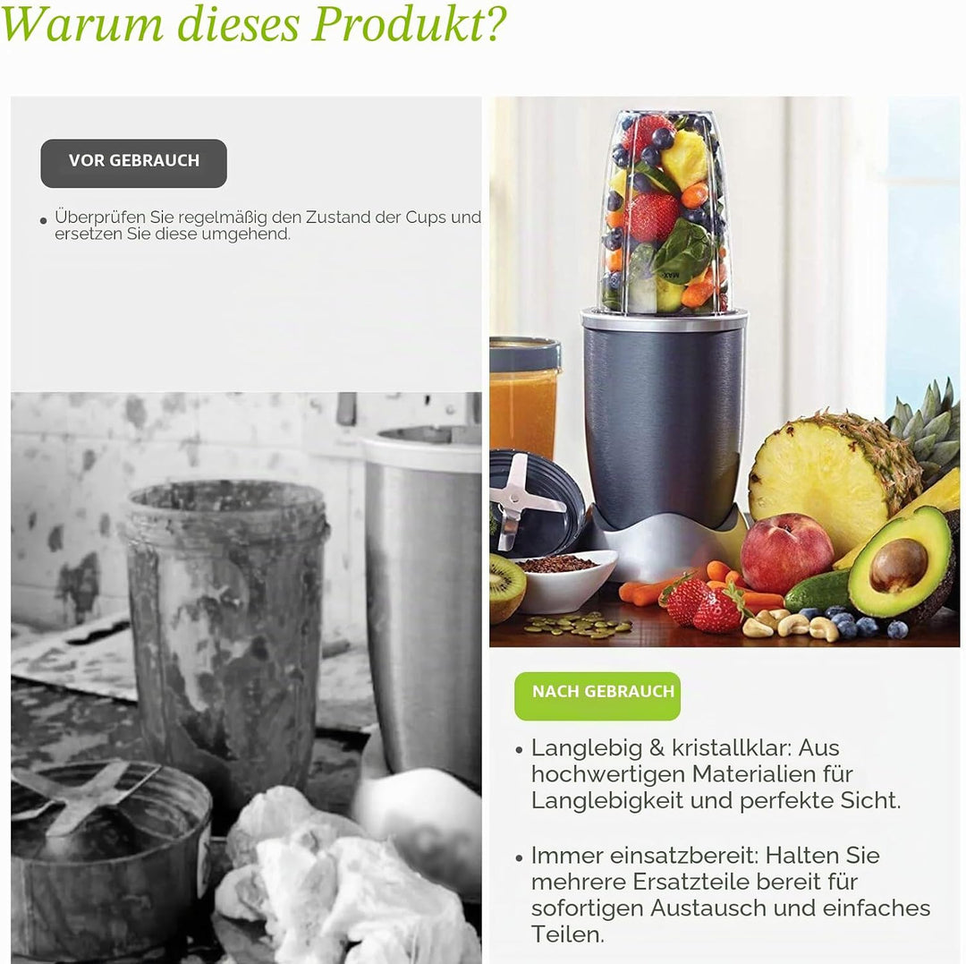 2-Pack 32 oz Ersatzbecher für Nutribullet 600W &amp; 900W, Kompatibel mit NutriBullet Extractor Klingen
