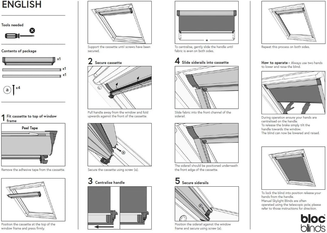 Bloc Skylight Rollo 5 (78/98) für Fakro Dachfenster Blockout, cremefarben 5(78/98) Fakro Cremefarben
