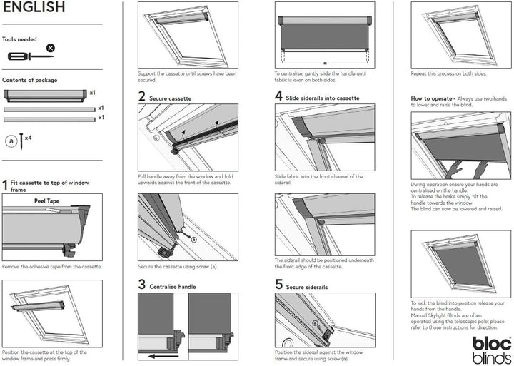 Bloc Skylight Rollo für Velux Dachfenster Blockout, cremefarben, CK04 CK04 Für Velux Dachfenster Cre