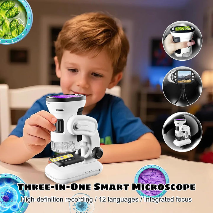 Kindermikroskop mit 200X- bis 1000X,Mikroskop für Kinder