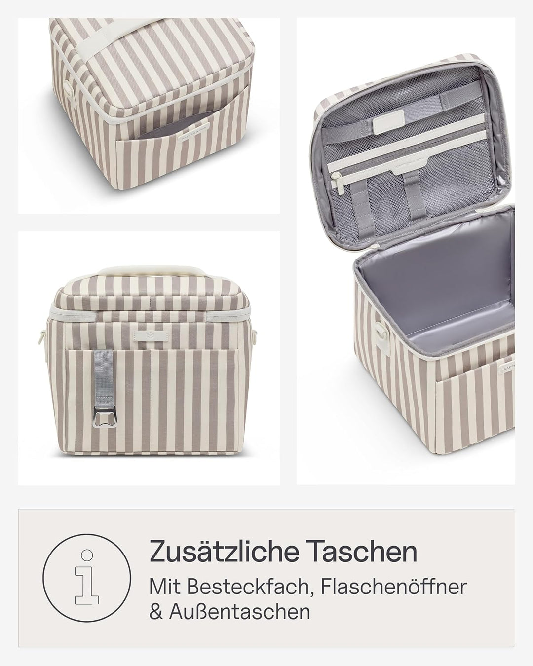Kapten &amp; Son Oulu Cooler Bag Muted Rose Striped 11 L Kühltasche faltbar, Muted Rose Striped