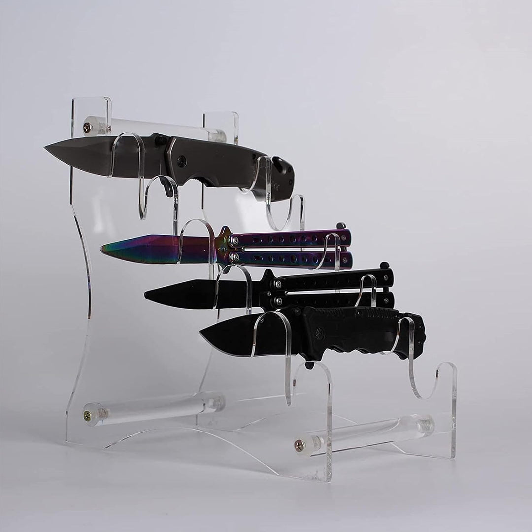 Acryl-Messerblock - Transparenter Vitrine für 6 Messer | Messerhalter aus Acryl | Messerhalter D