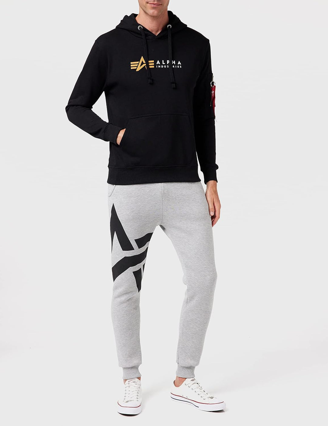 ALPHA INDUSTRIES Herren Alpha Label Hoody Kapuzensweat für Herren Kapuzenpullover (1er Pack) S Schwa