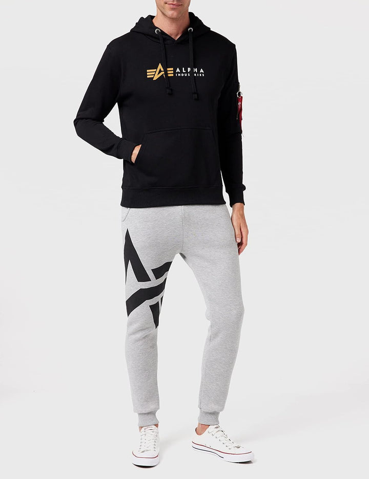 ALPHA INDUSTRIES Herren Alpha Label Hoody Kapuzensweat für Herren Kapuzenpullover (1er Pack) S Schwa
