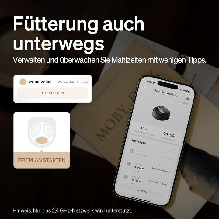 PETLIBRO Futterautomat Katze Nassfutter mit Spülmaschinengeeigneter Edelstahlnapf, Nassfutterautomat