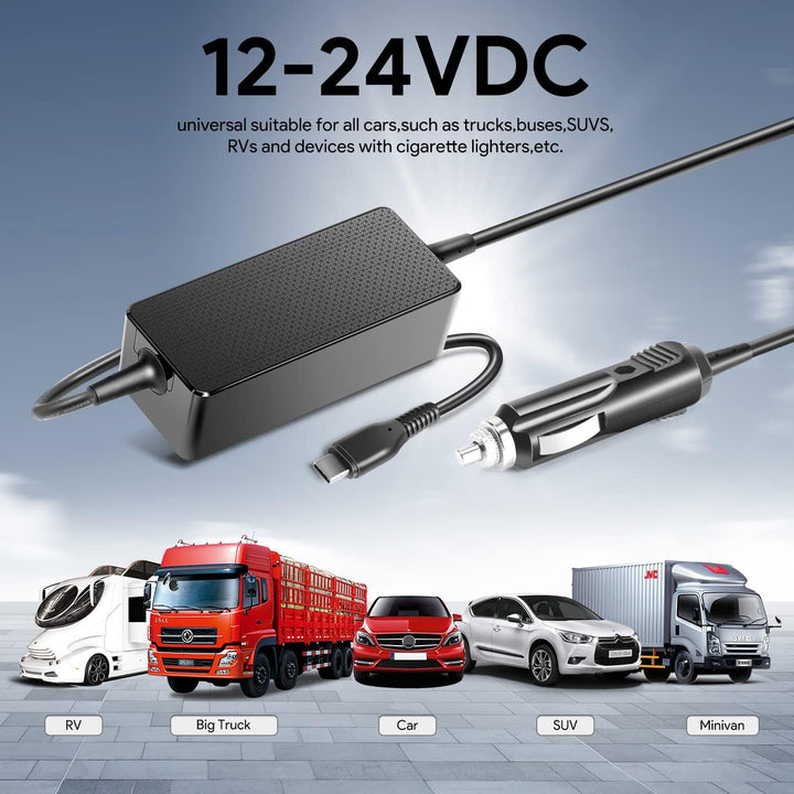 KFD 65W DC 12V-24V USB-C KFZ Netzteil Autoladekabel Laptop Ladegerät PC Car Charger für Lenovo HP Ma
