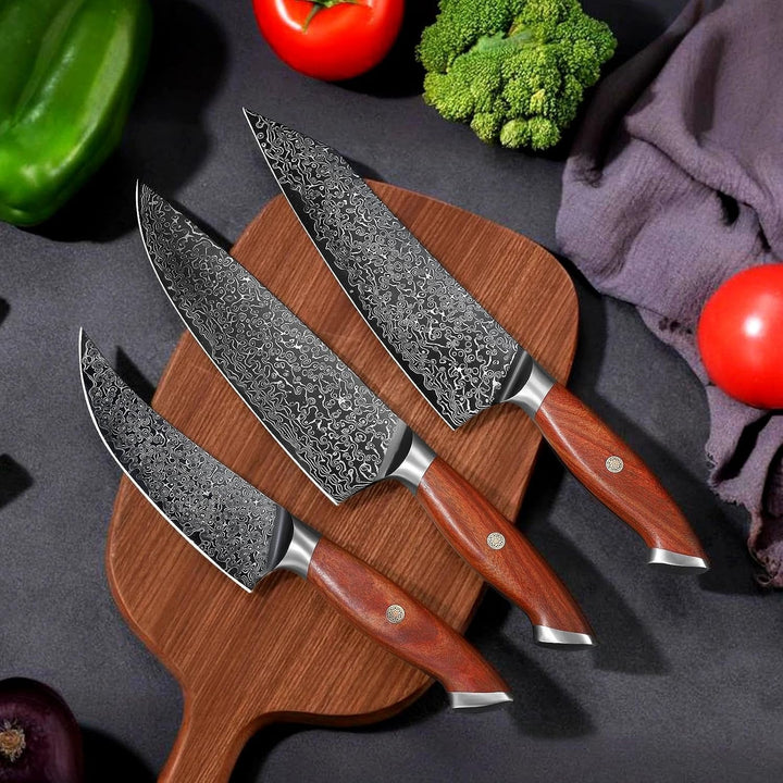Freelander Küchenmesser Set 3-teilig Professionelle, Japanisches Kochmesser 34.1cm, 34.1cm