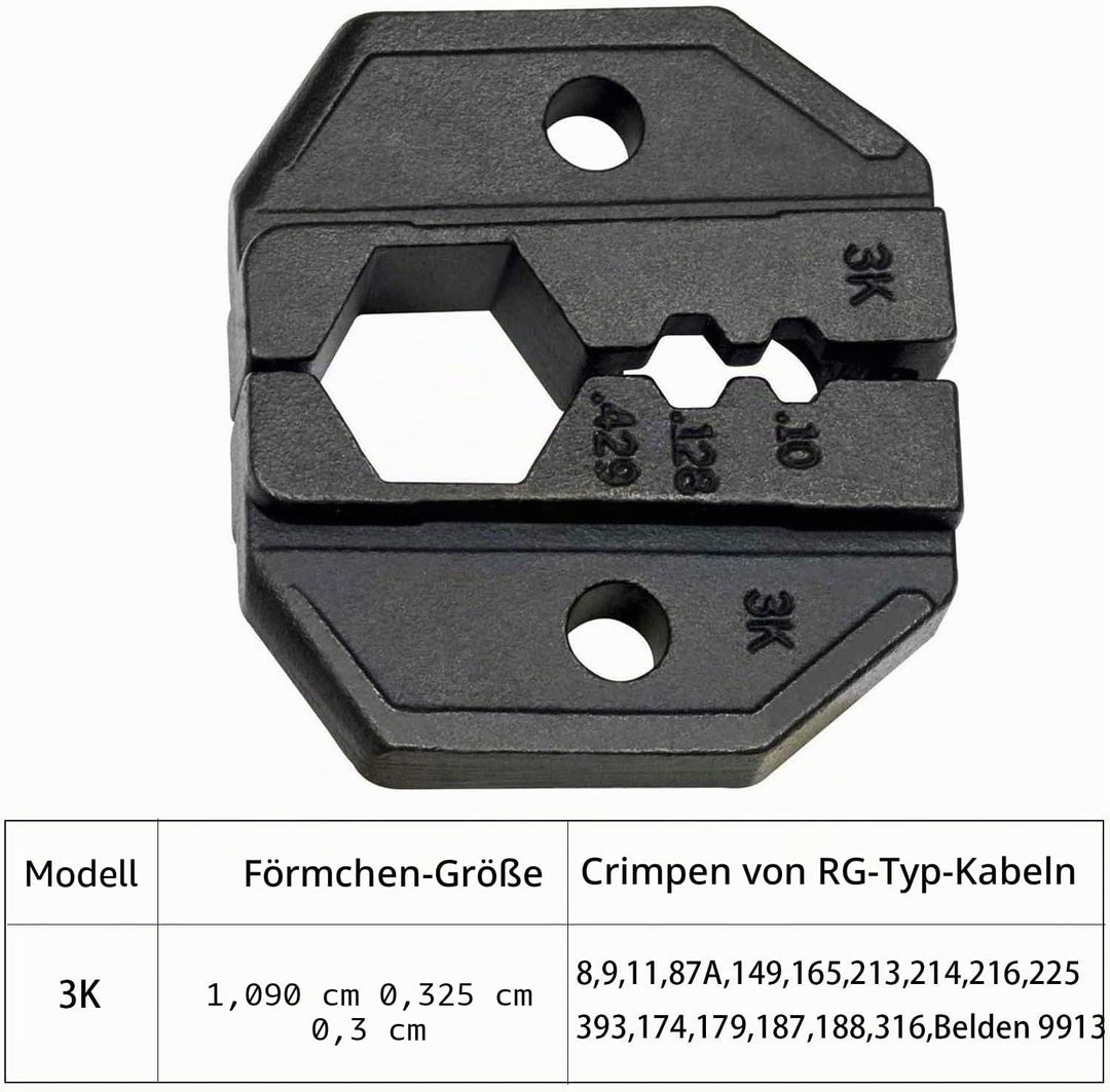 Nikang Crimpzange Set mit 4 Wechselbacken für Koax Stecker, Koaxialkabel Presszange für BNC TNC SMA