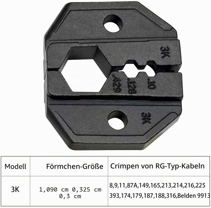 Nikang Crimpzange Set mit 4 Wechselbacken für Koax Stecker, Koaxialkabel Presszange für BNC TNC SMA