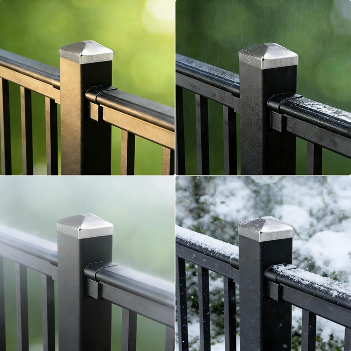4 Stück Pfostenkappen 101x101mm Zaunpfosten Kappen Rostfreie Verzinkte Pfostenabdeckung aus Metall m