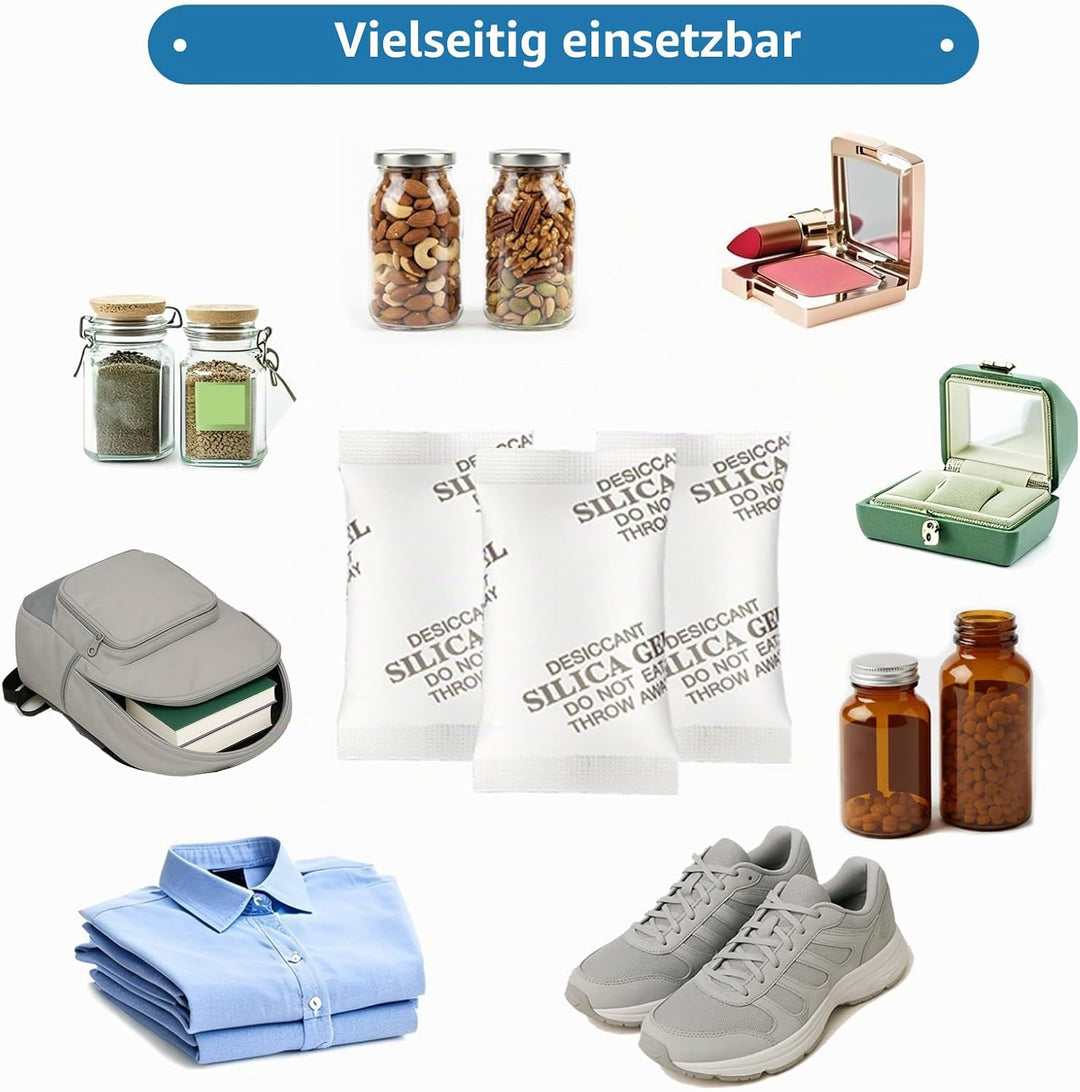 MakMeFre 20 Gramm Silikagel Trockenmittel 50 Stück Feuchtigkeitsabsorber 20G(50Stück), 20G(50Stück)