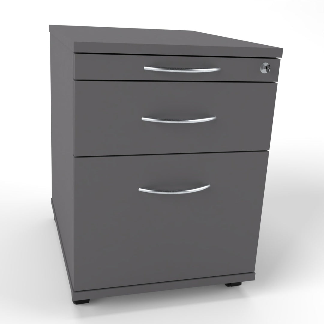 Rollcontainer CADI 43×58×59 cm – abschliessbarer Bürocontainer in Graphit mit Orga-, Universal- und