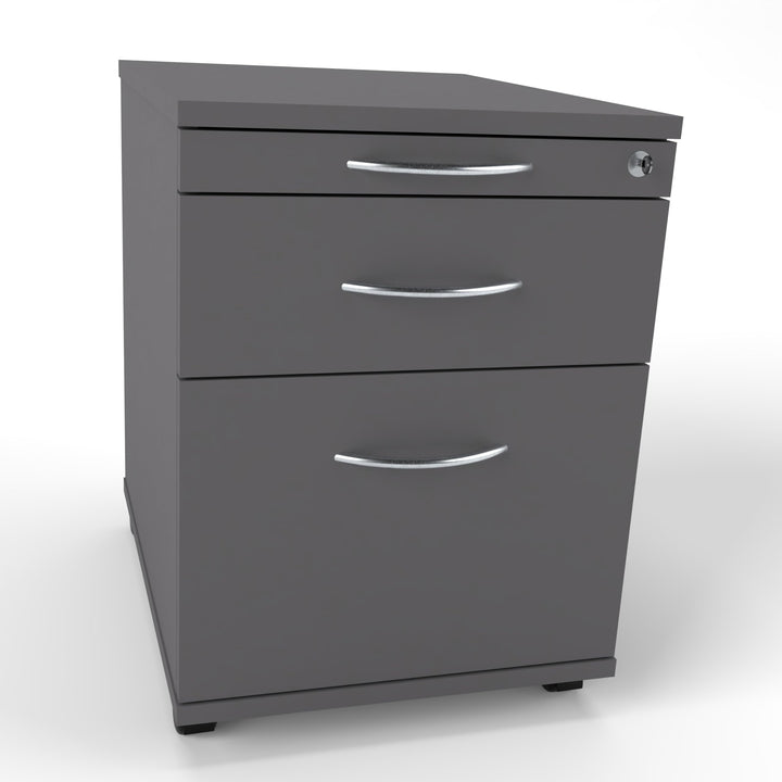 Rollcontainer CADI 43×58×59 cm – abschliessbarer Bürocontainer in Graphit mit Orga-, Universal- und