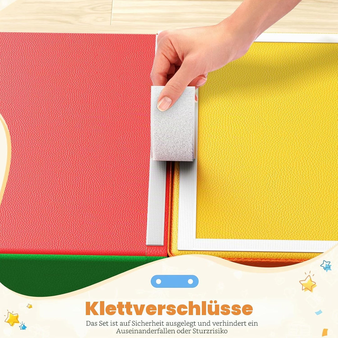 Corner Climber 4er Softbausteine Set,Baby-Kletterblöcke, kratzfester PU-Bezug, leicht zu reinigen, v