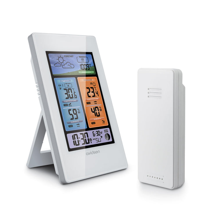 Avidsen - Avidsen 107251 Hochformat Wetterstation mit Hintergrundbeleuchtung und Mondzyklusanzeige