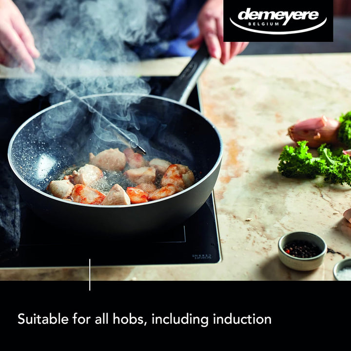 demeyere Alu Classico 3 Ceraforce® Wok fuer Induktion und alle anderen Herdarten, Wokpfanne mit kera