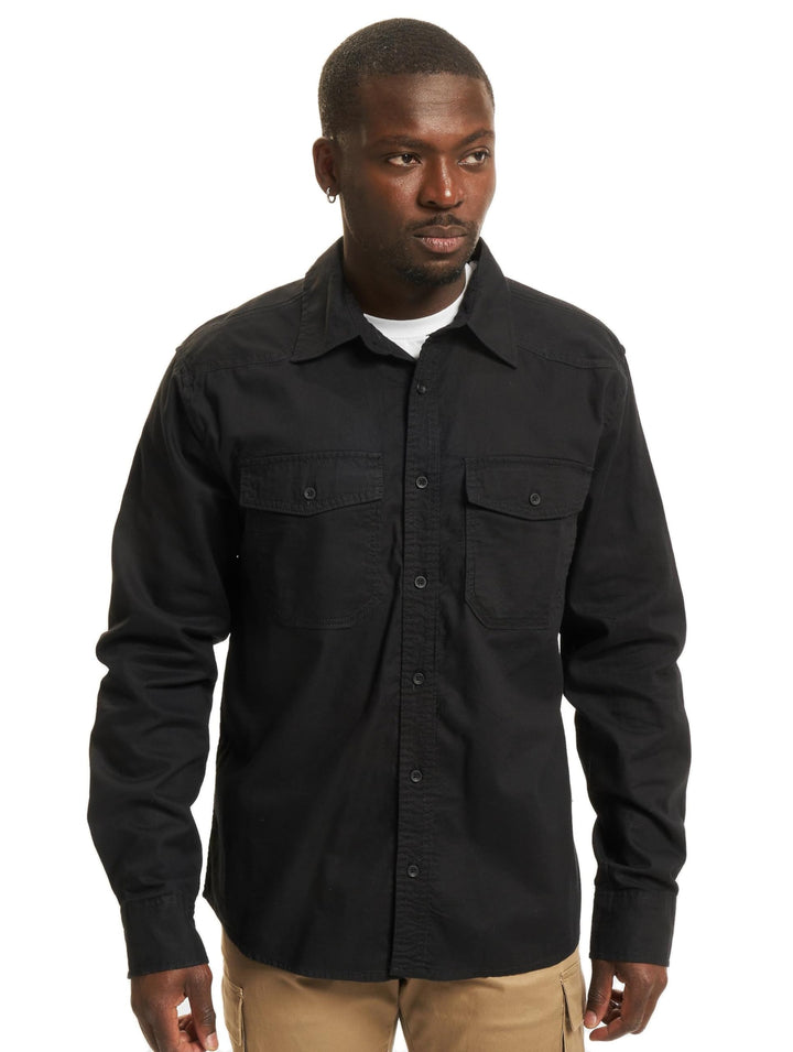 Brandit Flanellshirt Männer Flanellhemd schwarz Basics L Schwarz, L Schwarz