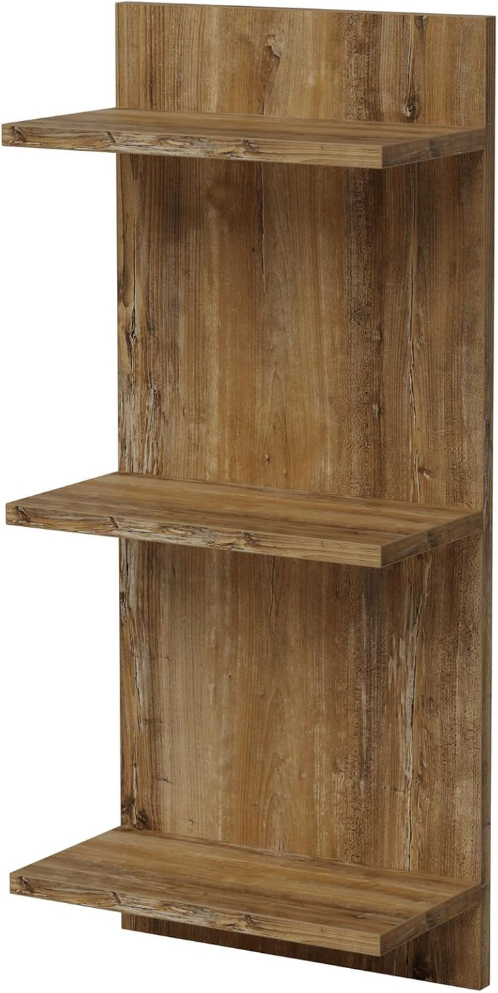 AKKE Hängeregal Wandregal - 80 x 40 cm Möbelplatte - Regal 3 Ebenen - Retro Holz, Retro Holz