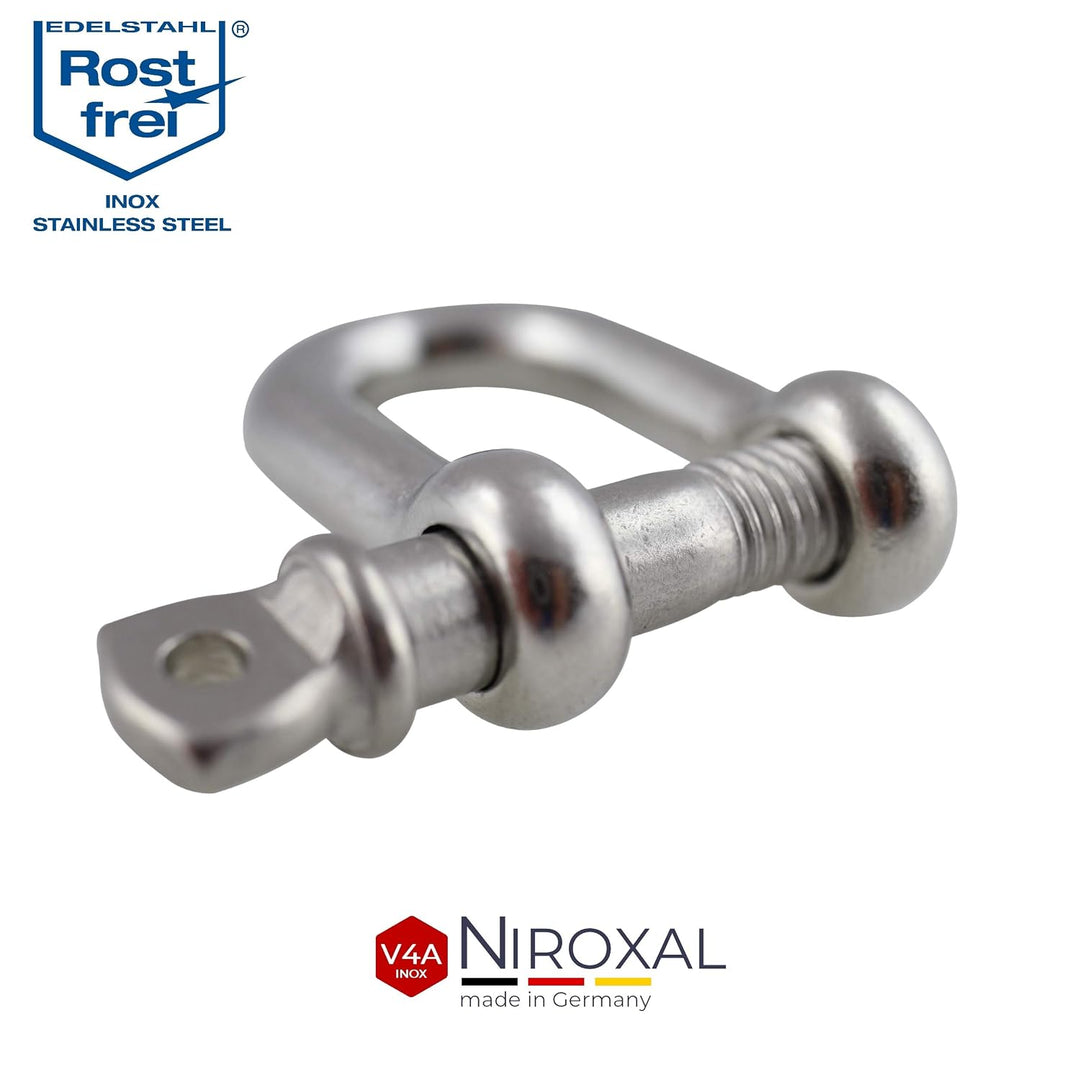50 Stueck 5-mm Edelstahl Rund-Scheakel aus V4A kurze gerade robuste Form Bruchlast 1.000 kg Schäkel