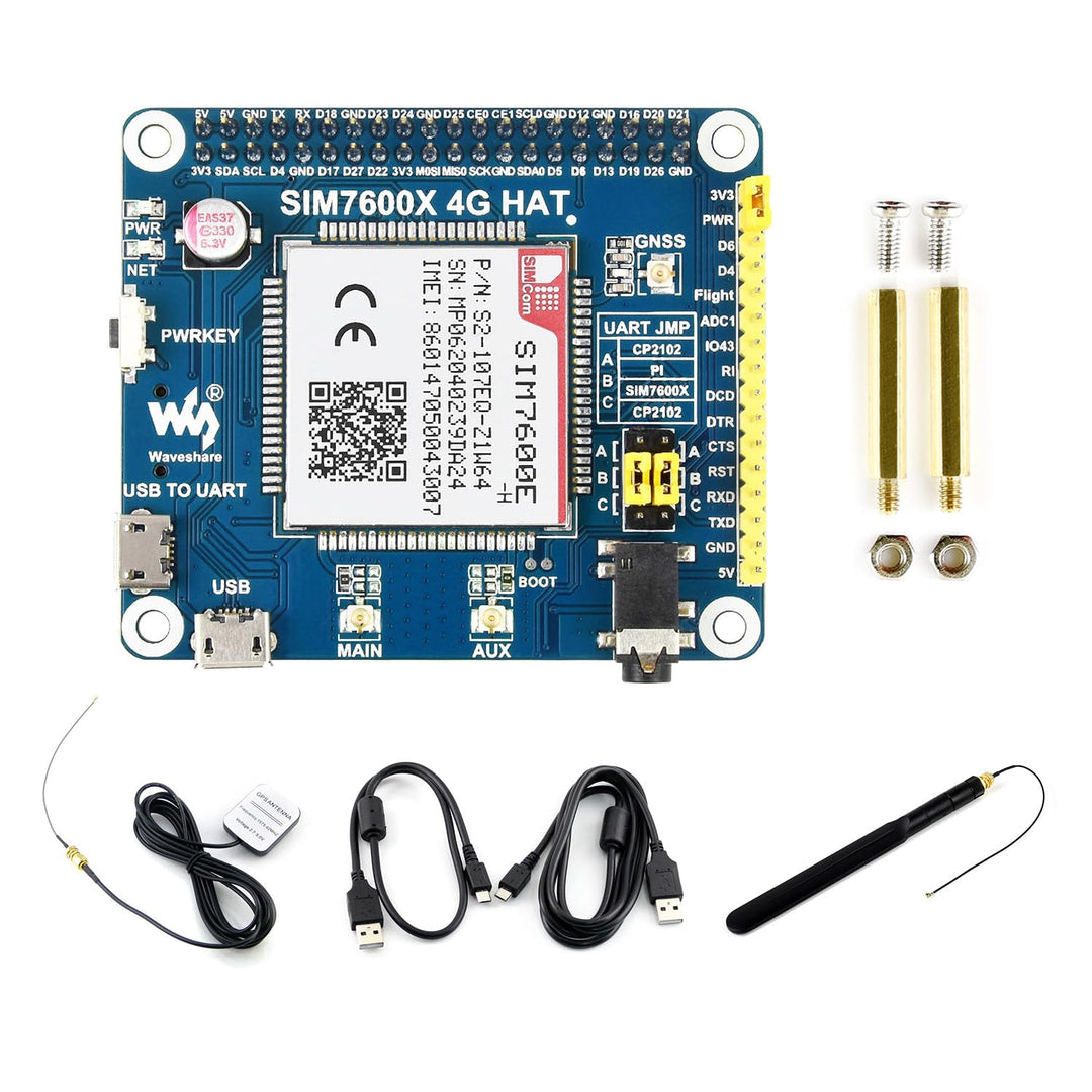 LUCKFOX 4G HAT for Raspberry Pi, Based on Waveshare SIM7600E-H, Enabling LTE Cat-4 4G/3G/2G Communic