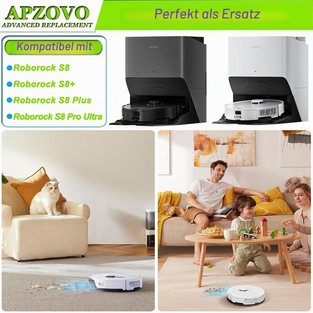 Zubehör für Roborock S8 S8 Plus S8 Pro Ultra, Ersatzteile Set für Roborock S8 S8+ S8 Pro Ultra, Zube