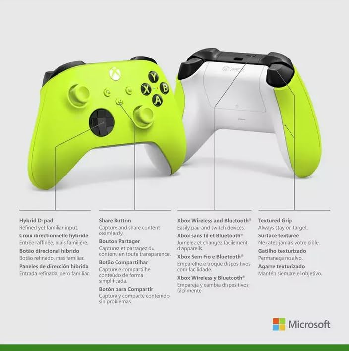 Microsoft Xbox Wireless Controller Electric Volt Vert, Couleur menthe Bluetooth Joystick Analogique/