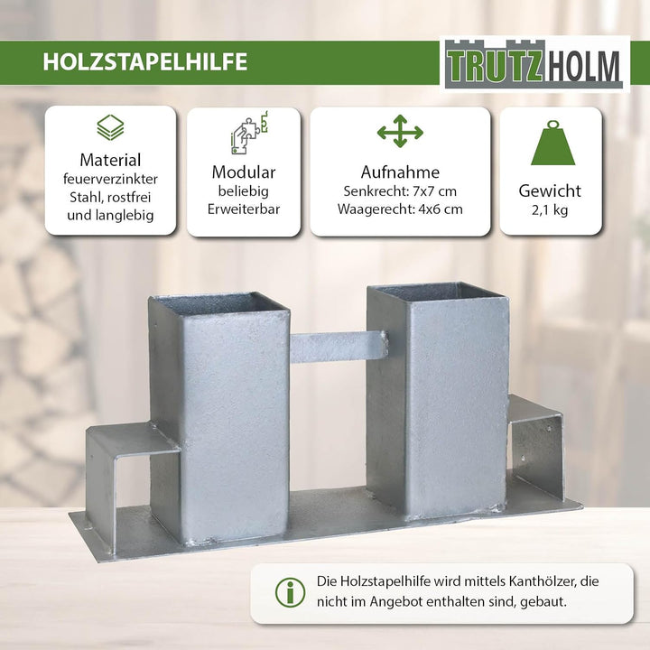 Holzstapelhilfe Feuerverzinkt stabile Holz Stapelhilfe Stapelhilfe Holzstapelhalter Brennholz Kaminh
