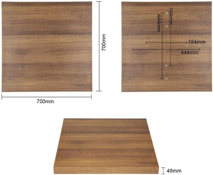 Bolero vierkant tafelblad Rustic Oak 70cm 700 mm, 700 mm