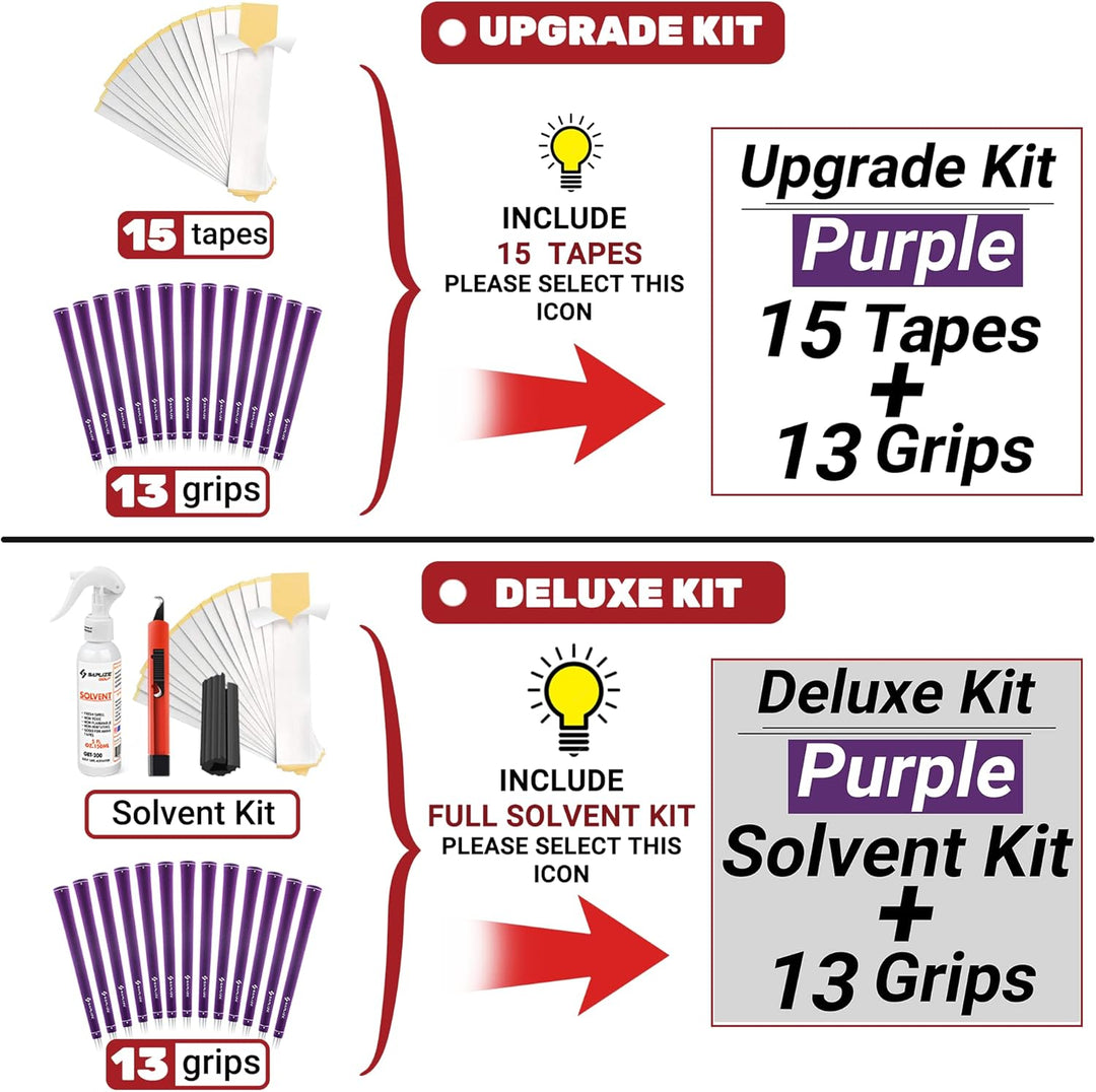 SAPLIZE Golfgriffe, 13er-Set mit komplettem Regripping-Kit, Standard / Midsize, Golfschlägergriffe a