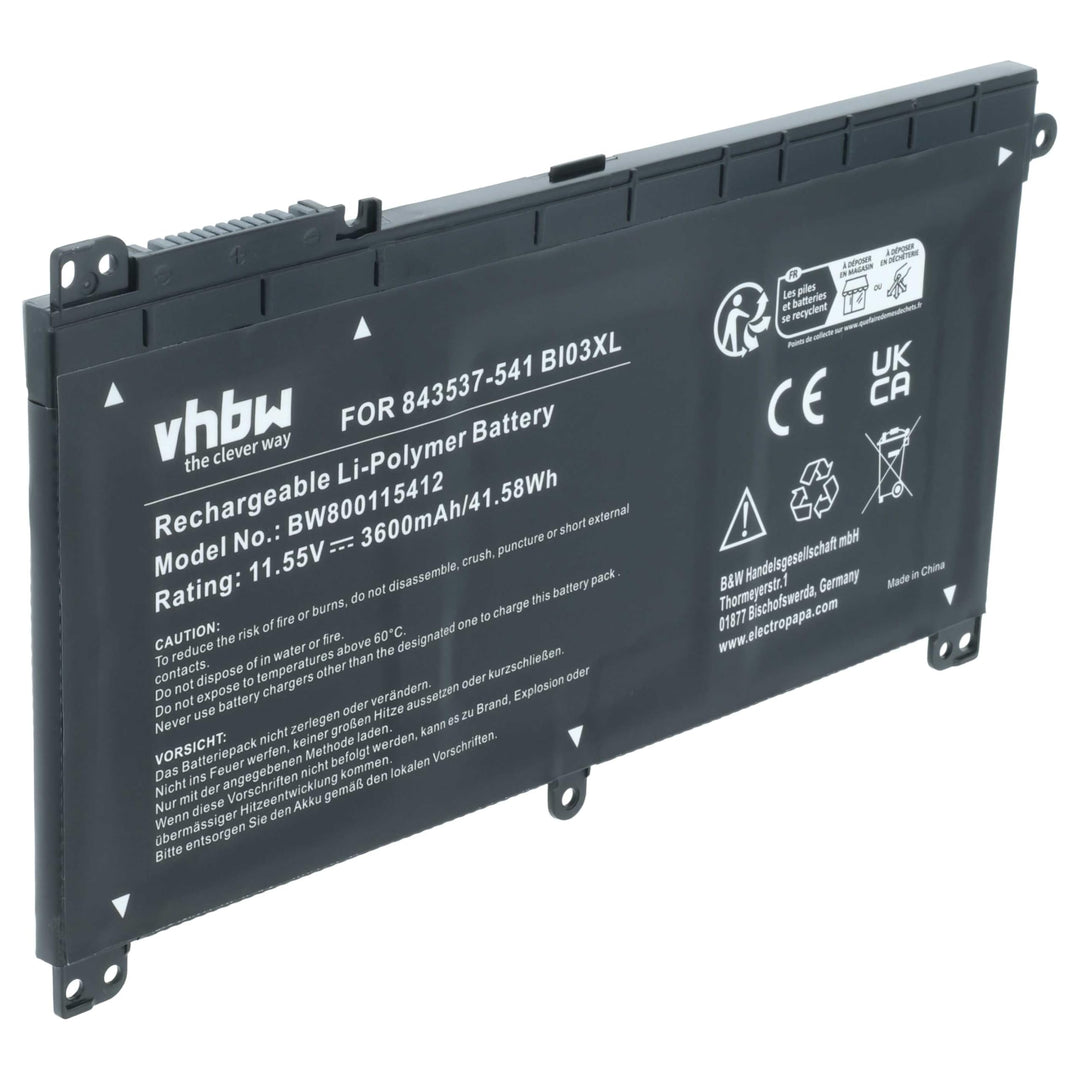 vhbw Akku kompatibel mit HP Stream 14-cb109nl, 14-cb111wm, 14-cb112nl, 14-cb140nr, 14-cb160nr Notebo