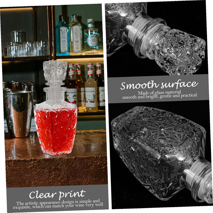 Transparente Whiskyglaskaraffe Glas Spirituosenspender 250ml – Dickwandige Weindekanter Karaffe Mit
