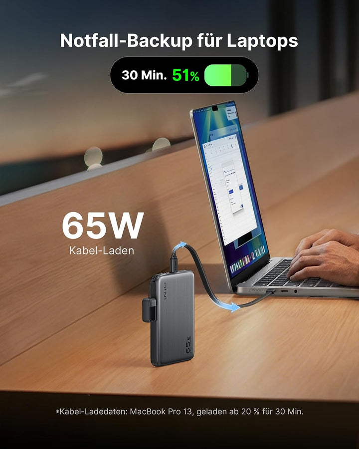 INIU für MagSafe Qi2 25W Powerbank, Ultradünn 10000mAh Externe Handyakku