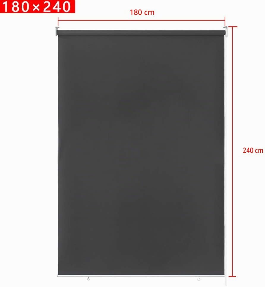 LILIIN 180x240cm Aussenrollo Screen Rollo Wetterfest Senkrechtmarkise Balkonrollo Sichtschutz Outdoo