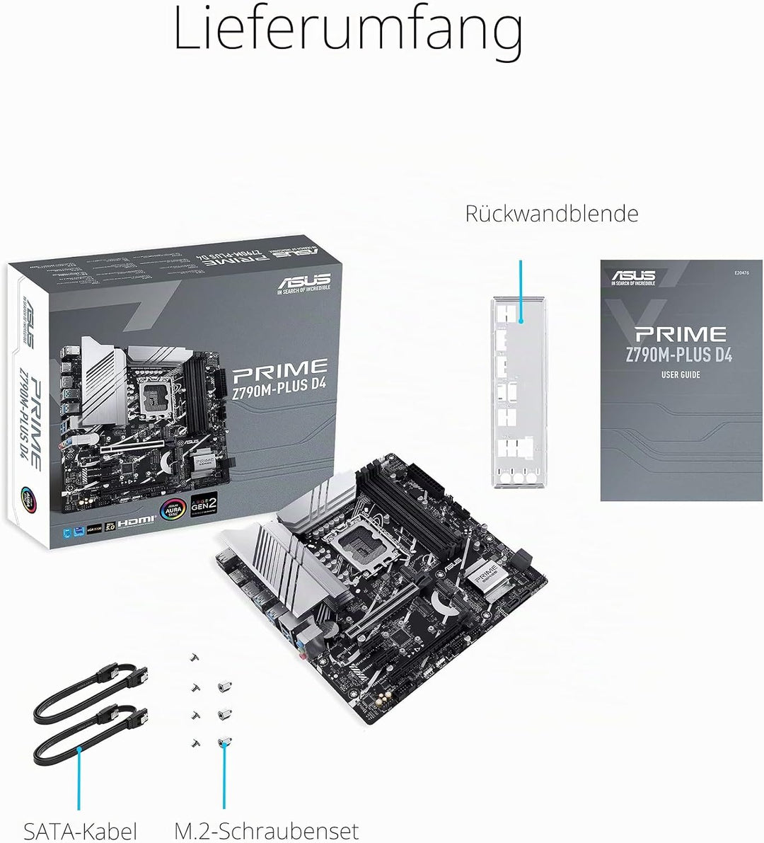 ASUS Prime Z790M-PLUS D4 Gaming Mainboard Sockel Intel LGA1700 (micro ATX, PCIe 5.0, DDR4 Speicher, 