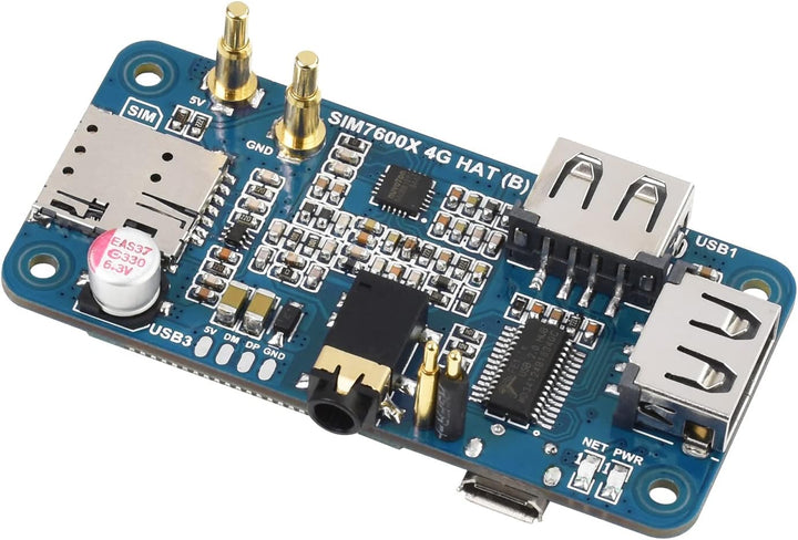 Waveshare SIM7600G-H 4G HAT, Global Band, Enabling LTE Cat-4 4G / 3G / 2G Communication &amp; GNSS Posit