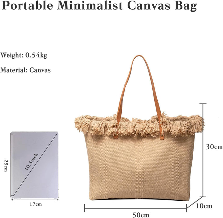 CORIOS Damen Canvas Handtasche Sommer Strand Tasche Grosse Schultertasche Böhmische Tote Beutel Bunt