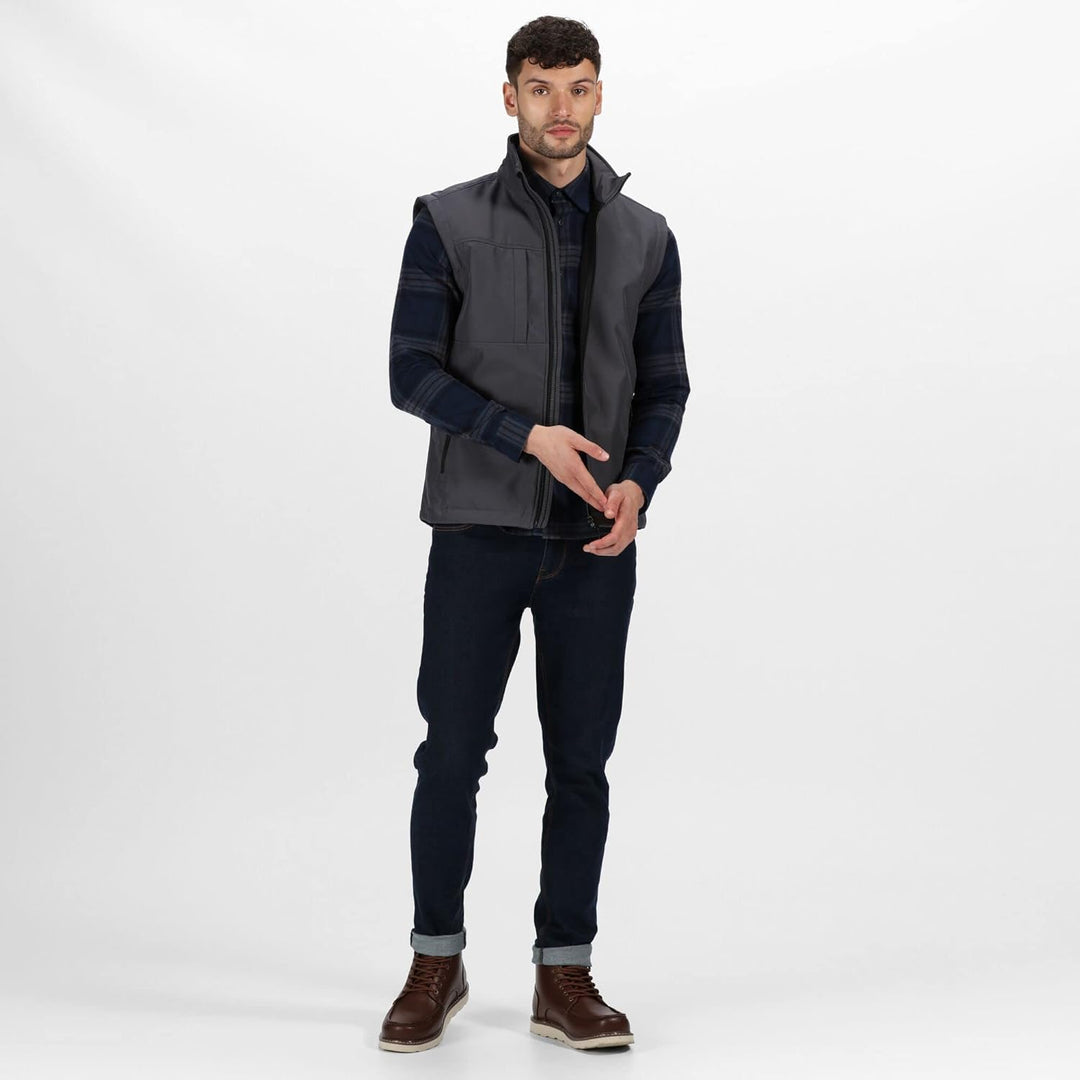 Regatta TRA848 74Y80 Professionelle Octagon II 3-lagige wasserdichte Softshell-Bodywarmer, Grau (Sch