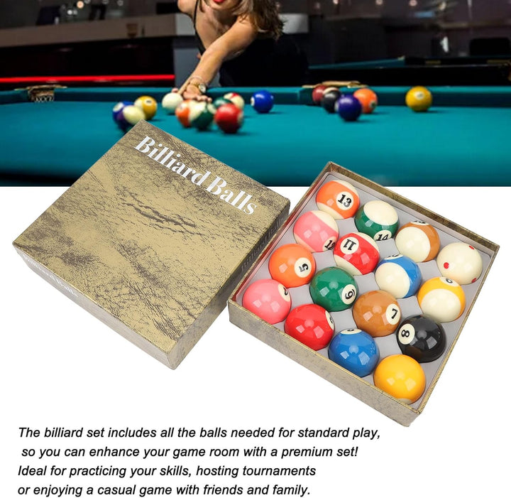 Bällebad Billard Set 16 Stück Diameter 57.2mm/22.5" Pool Billard Kugeln Kugelset aus Kunstharz Punkt