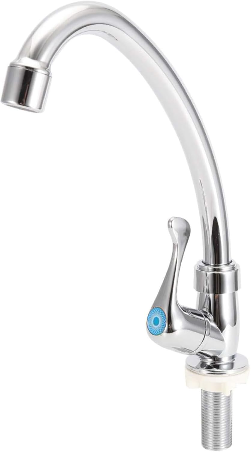 Einhebel-Einloch-Wasserhahn, Hochbogen-Kaltwasser-Spültischhahn mit Kunststoff-Auslassdüse Kaltwasse